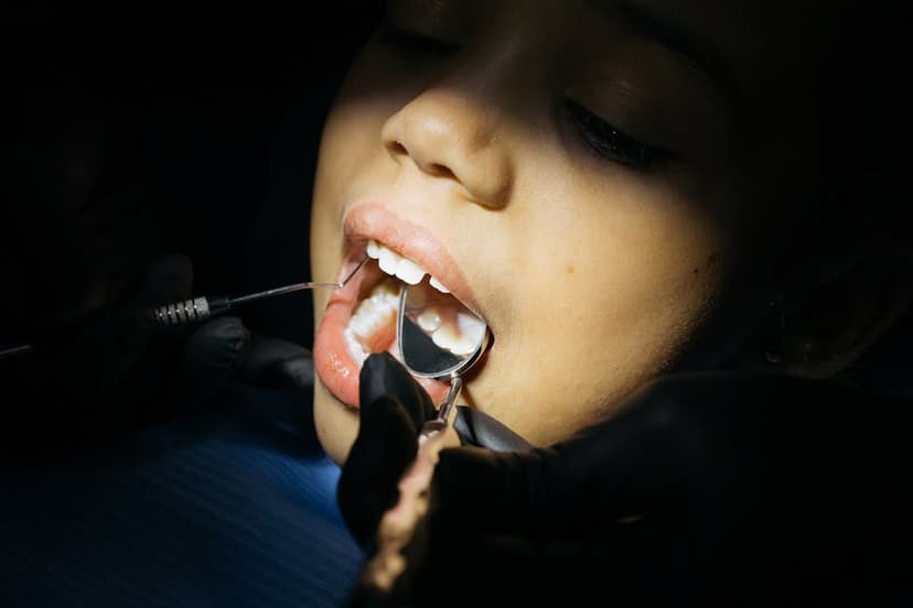Dentist caring for a young patient
